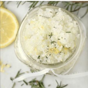 Lemon and Rosemary Homemade Sugar Scrub